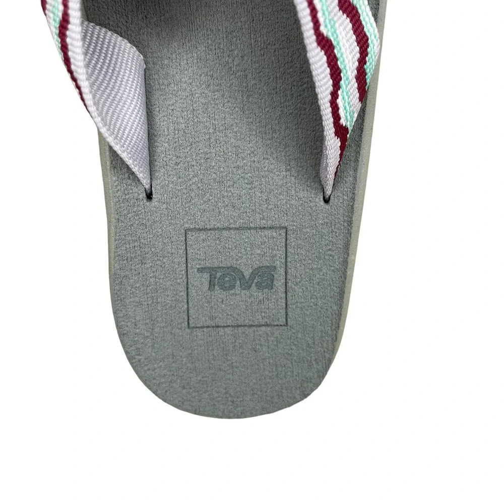Teva Little Girls Voya Thong Flip Flop Sandals Sz 12 Aqua-Burgundy-Gray-Lavender